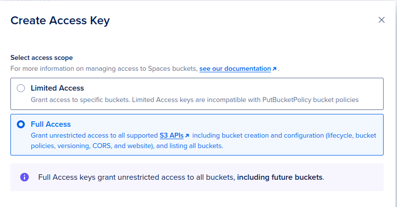 DigitalOceanSpaces step 3